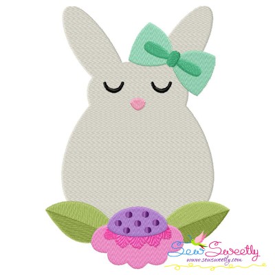 Bunny Flower Easter Embroidery Design Pattern-1
