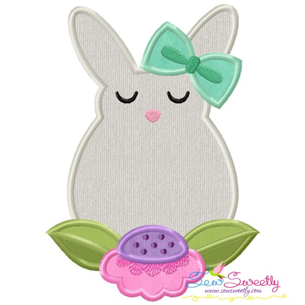 Bunny Flower Easter Applique Design Pattern-1
