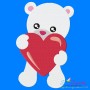 Valentine Baby Bear Heart Embroidery Design Pattern-1