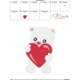 Valentine Baby Bear Heart Embroidery Design Pattern-3