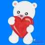 Valentine Baby Bear Heart Applique Design Pattern-1