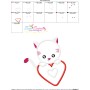 Valentine Baby Cat Heart Applique Design Pattern-3