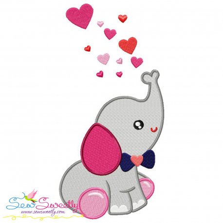 Valentine Elephant Baby Boy Embroidery Design Pattern-1