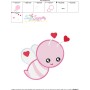 Valentine Bee Embroidery Design Pattern-3