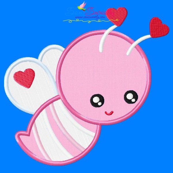 Valentine Bee Applique Design Pattern-1