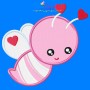 Valentine Bee Applique Design Pattern-1