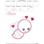 Valentine Bee Applique Design Pattern-3