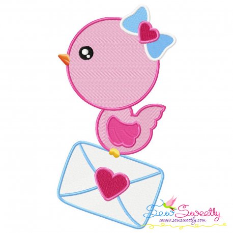 Valentine Bird Letter Embroidery Design Pattern-1