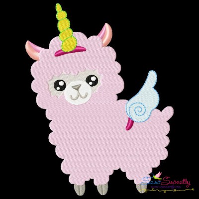Valentine Unicorn Llama Embroidery Design Pattern-1