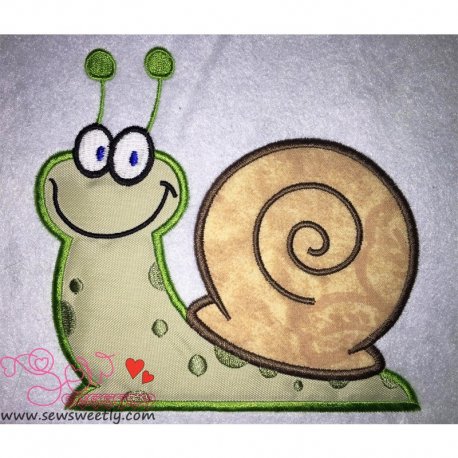 Smiling Snail Applique Design- 1
