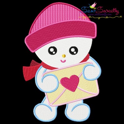 Valentine Baby Snowman-1 Embroidery Design Pattern-1