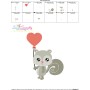 Valentine Baby Squirrel Heart Embroidery Design Pattern-3