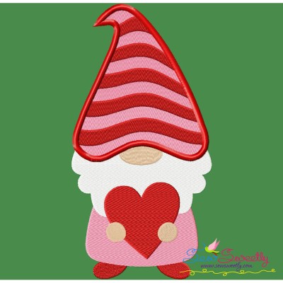 Gnome Valentine Love Embroidery Design Pattern-1