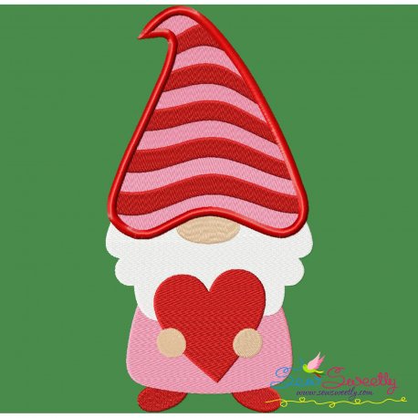 Gnome Valentine Love Embroidery Design Pattern-1