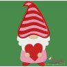 Gnome Valentine Love Embroidery Design- 1