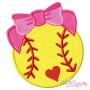 Softball Bow Applique Design Pattern-1