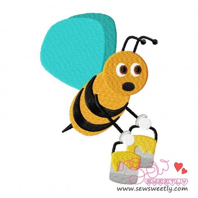 Bee Carrying Honey-1 Embroidery Design Pattern-1