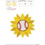 Baseball Sunflower Embroidery Design Pattern-3