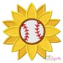 Baseball Sunflower Applique Design Pattern-1