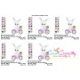 Easter Bunny Bicycle Embroidery Design Pattern-2