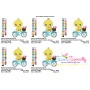 Easter Chick Bicycle Embroidery Design Pattern-2