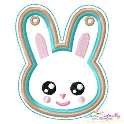 Easter Bunny Face Ornament ITH Embroidery Design Pattern-1
