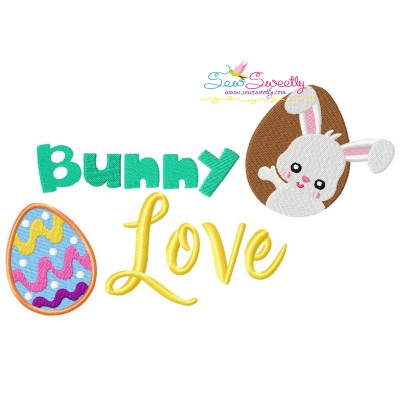 Bunny Love-2 Easter Lettering Embroidery Design Pattern-1