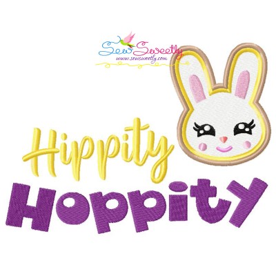 Hippity Hoppity-2 Easter Lettering Embroidery Design Pattern-1