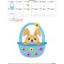 Easter Bunny Boy Basket Embroidery Design Pattern-3