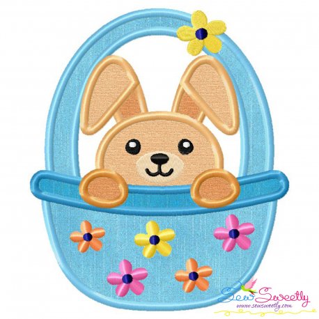 Easter Bunny Boy Basket Applique Design- 1