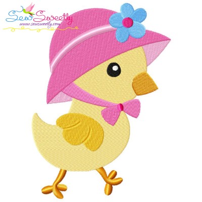 Easter Chick Bonnet Embroidery Design Pattern-1