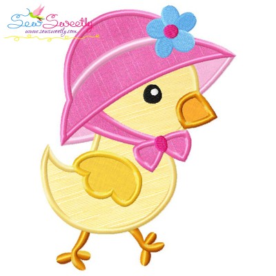 Easter Chick Bonnet Applique Design Pattern-1