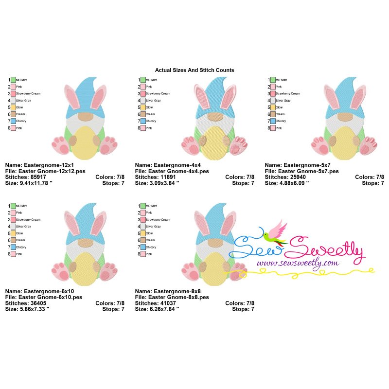 Easter Gnome Embroidery Design Pattern