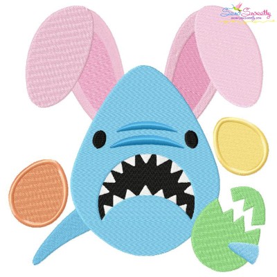Easter Shark Embroidery Design Pattern-1