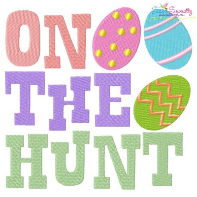 On The Hunt Easter Eggs Embroidery Design Pattern-1
