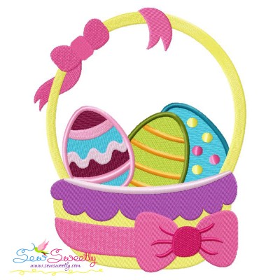 Easter Eggs Basket-2 Embroidery Design Pattern-1