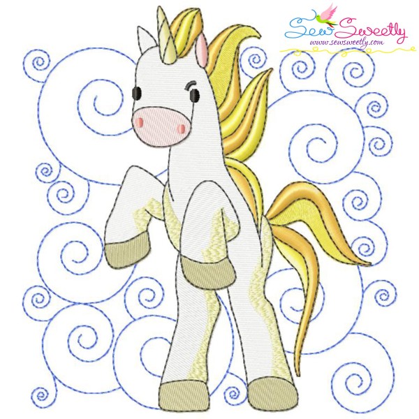 Golden Unicorn Block-10 Embroidery Design Pattern-1