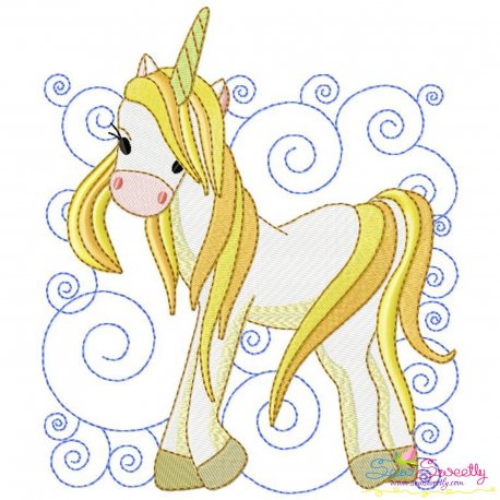 Golden Unicorn Block-8 Embroidery Design Pattern