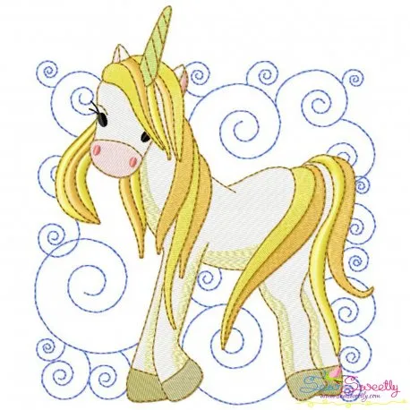 Golden Unicorn Block-8 Embroidery Design Pattern-1