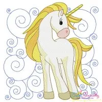 Golden Unicorn Block-6 Embroidery Design Pattern