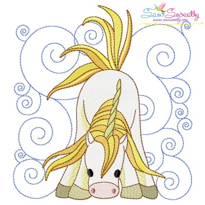 Golden Unicorn Block-5 Embroidery Design Pattern-1