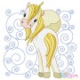 Golden Unicorn Block-4 Embroidery Design Pattern-1