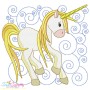 Golden Unicorn Block-3 Embroidery Design Pattern-1
