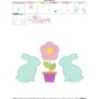 Bunnies With Flower Embroidery Design Pattern-3