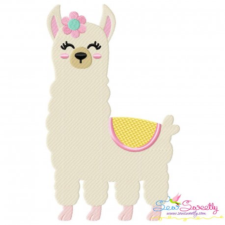 Spring Llama Embroidery Design- 1