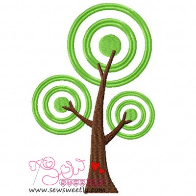 Retro Tree Embroidery Design Pattern-1