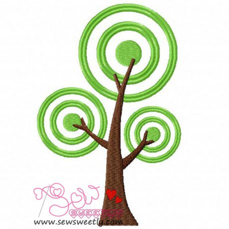Retro Tree Embroidery Design- 1