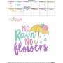 No Rain No Flowers Lettering Embroidery Design Pattern-3