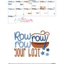 Row Row Your Boat Nursery Rhyme Embroidery Design Pattern-3