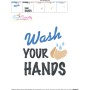 Free Wash Your Hands Corona Virus Lettering Embroidery Design Pattern-3